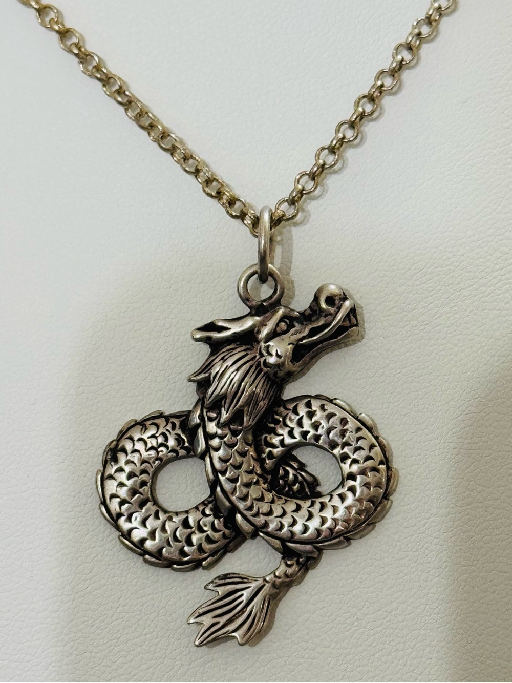 925 sterling silver dragon pendant necklace